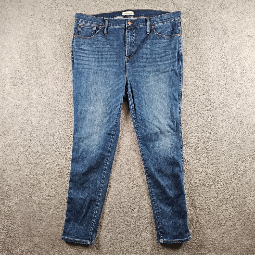 Madewell 10 High-Rise Skinny Jeans Blue Denim Tencel Blend Size 35